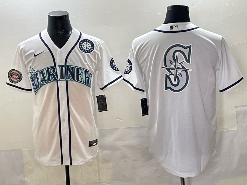 Men Seattle Mariners blank white MLB 2025 Nike jersey 002->seattle mariners->MLB Jersey